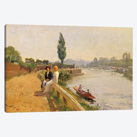 The Thames at Hampton Court  Canvas Print #BMN3609} by John Arthur Black Canvas Print