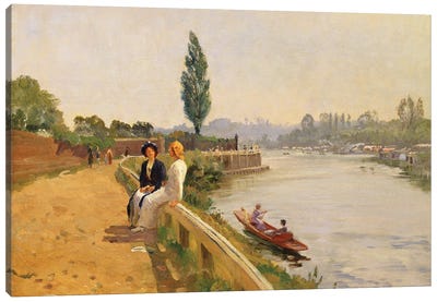 The Thames at Hampton Court  Canvas Art Print