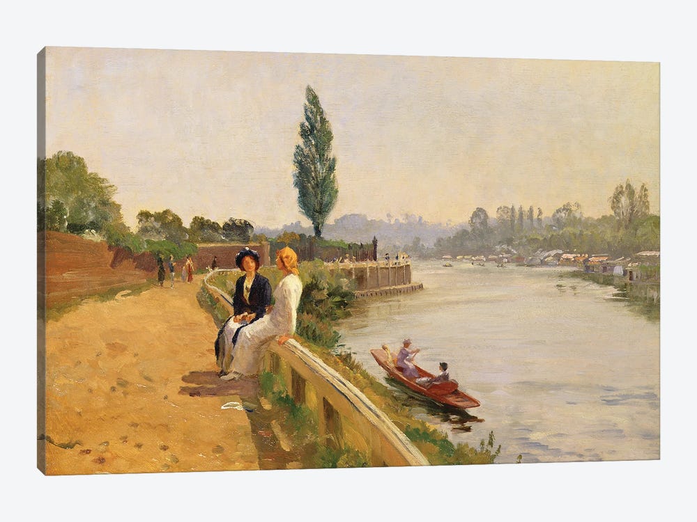 The Thames at Hampton Court  by John Arthur Black 1-piece Canvas Art