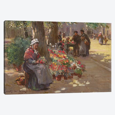 The Flower Seller, 1912  Canvas Print #BMN3610} by William Kay Blacklock Canvas Artwork