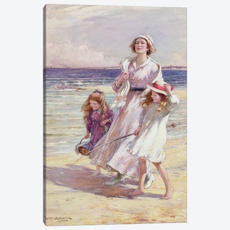 A Breezy Day at the Seaside  Canvas Print #BMN3611} by William Kay Blacklock Canvas Artwork