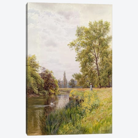 The Thames at Purley, 1884  Canvas Print #BMN3620} by William Bradley Canvas Art Print
