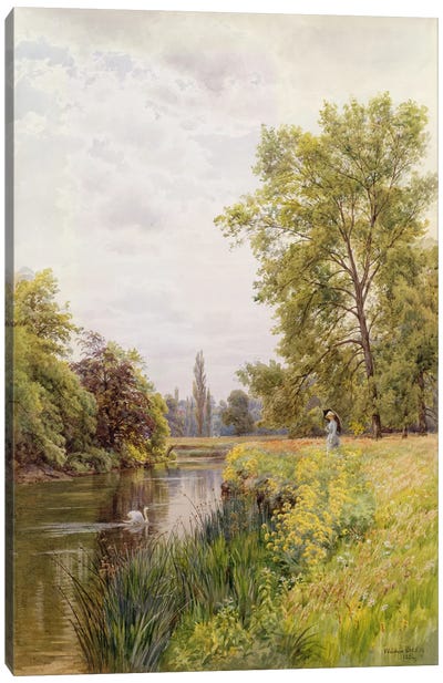 The Thames at Purley, 1884  Canvas Art Print