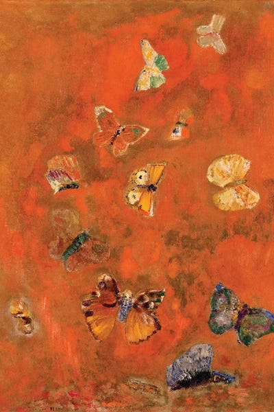 Evocation of Butterflies, c.1912  by Odilon Redon metal wall art