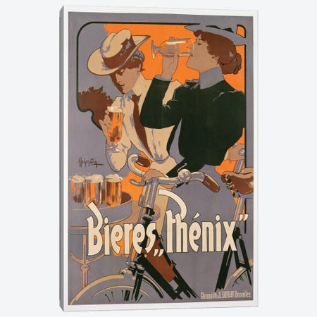 Poster advertising Phenix beer, c.1899  Canvas Print #BMN3653} by Adolfo Hohenstein Canvas Wall Art