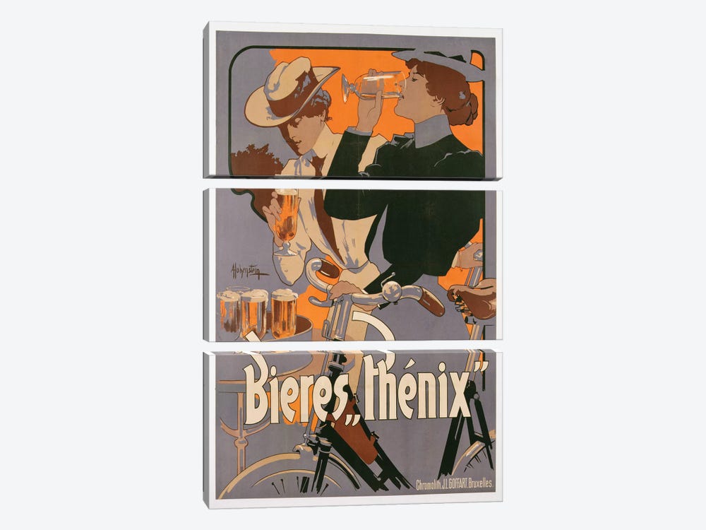 Poster advertising Phenix beer, c.1899  by Adolfo Hohenstein 3-piece Canvas Print