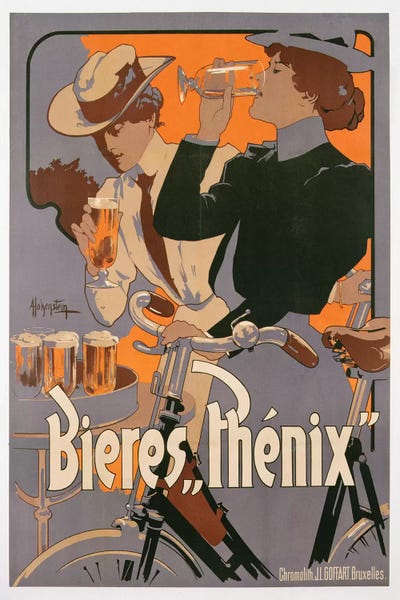 Vintage Kitchen Posters: Poster advertising Phenix beer, c.1899  by Adolfo Hohenstein
