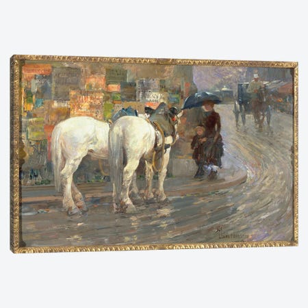 Paris Street Scene, c.1889  Canvas Print #BMN3659} by Childe Hassam Canvas Art