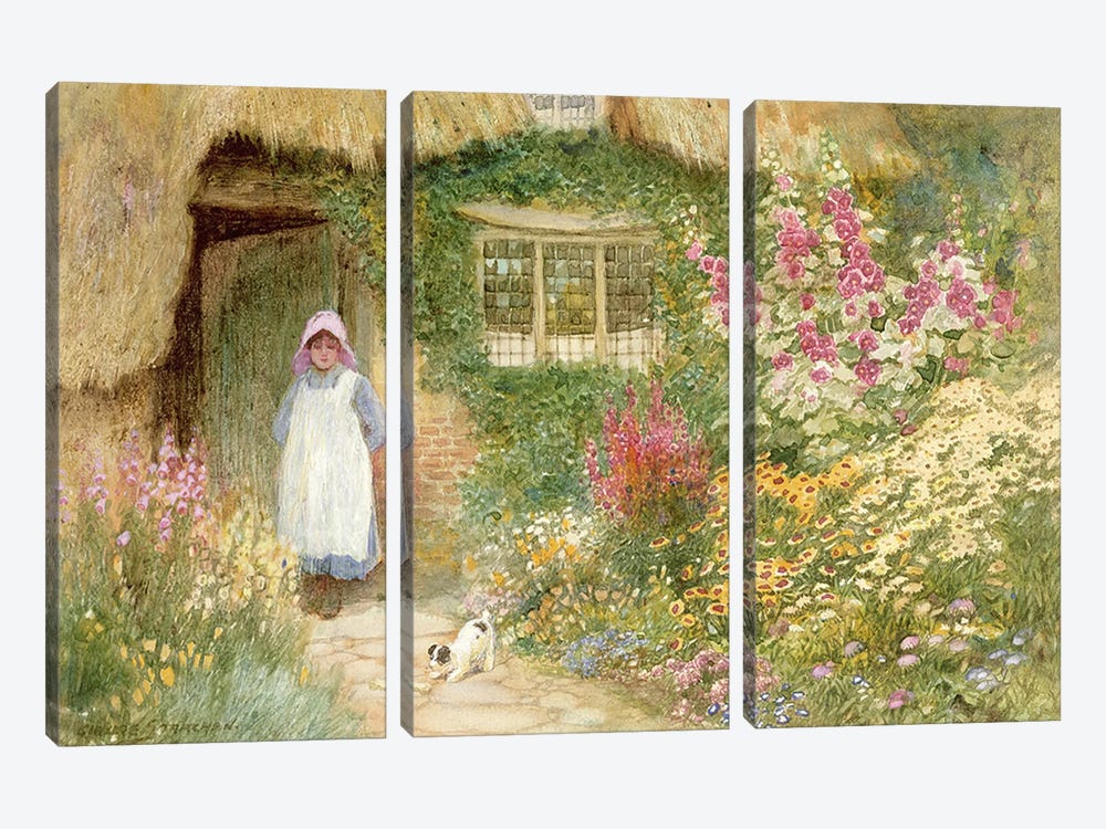 The Puppy  by Arthur Claude Strachan 3-piece Canvas Wall Art