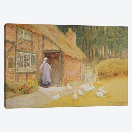 The Goose Girl  Canvas Print #BMN3680} by Arthur Claude Strachan Canvas Print