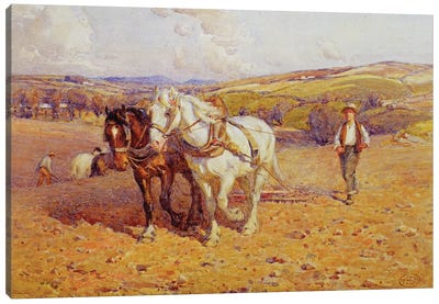 Ploughing Canvas Art Print