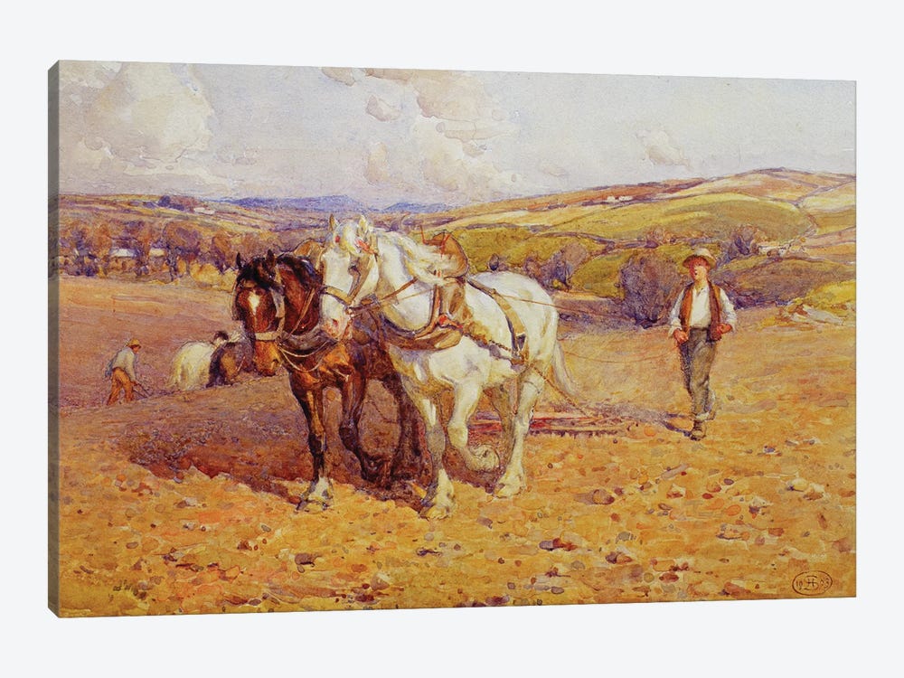 Ploughing by Joseph Harold Swanwick 1-piece Canvas Print