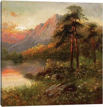 Highland Solitude  Canvas Art Print - Mountain Sunrise & Sunset Art