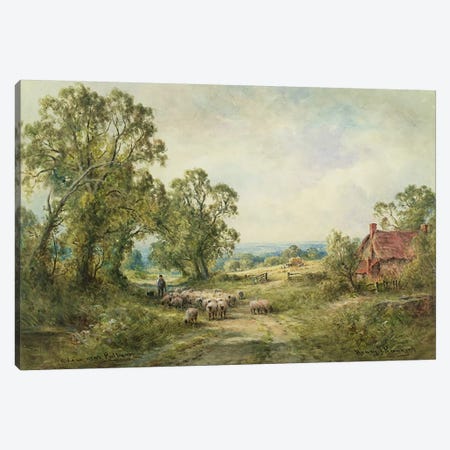 A Lane Near Pulborough  Canvas Print #BMN3694} by Henry John Kinnaird Canvas Print