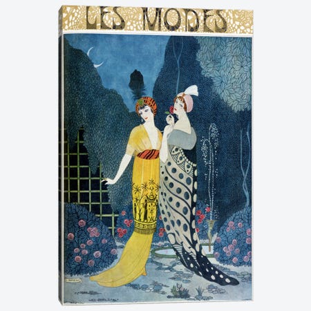 Les Modes (colour litho) Canvas Print #BMN36} by George Barbier Canvas Art
