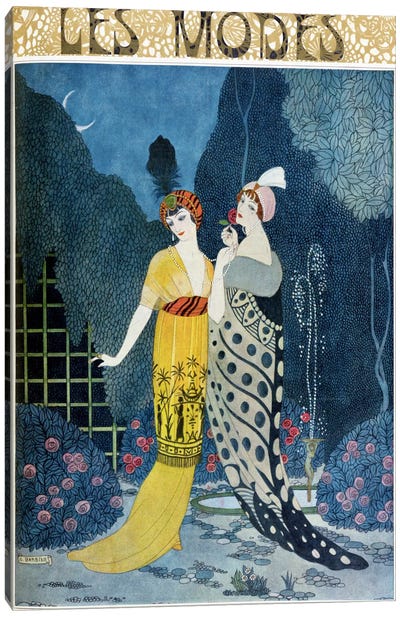 Les Modes (colour litho) Canvas Art Print - Art Deco