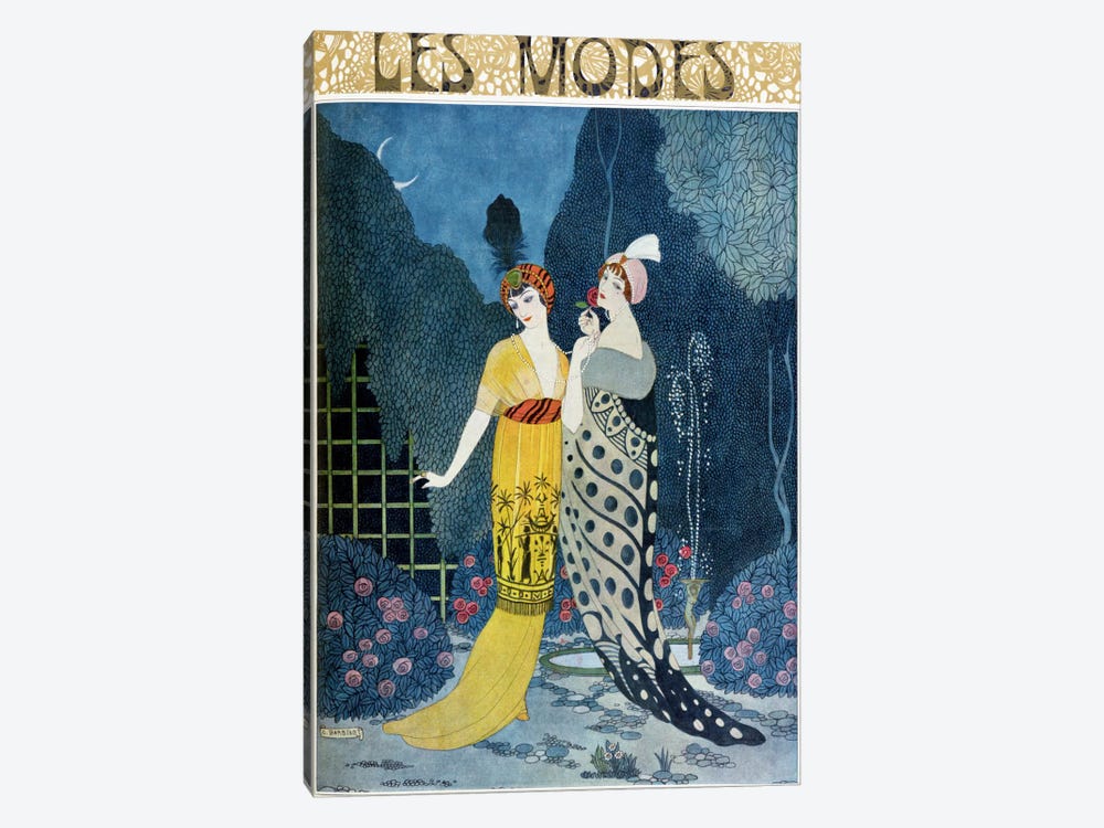 Les Modes (colour litho) by George Barbier 1-piece Canvas Art Print