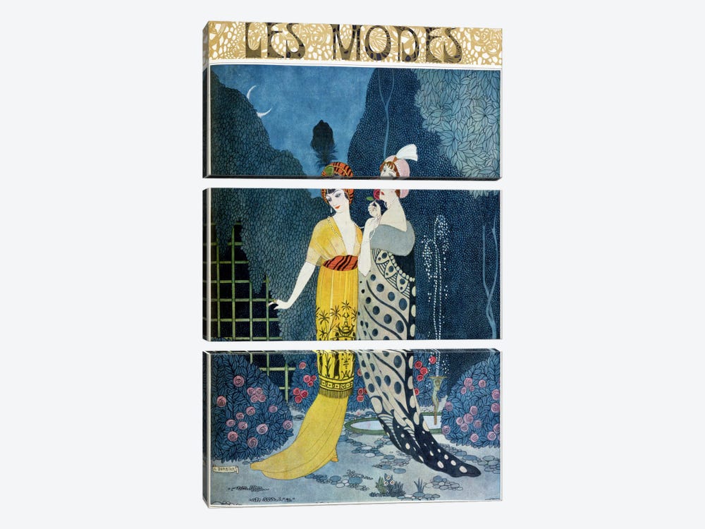 Les Modes (colour litho) by George Barbier 3-piece Art Print