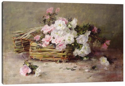 A Basket of Flowers  Canvas Art Print