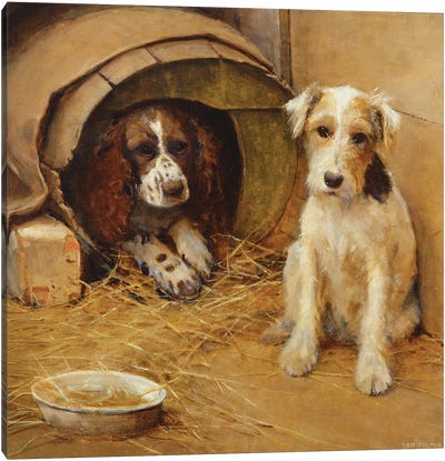 In the Dog House  Canvas Art Print