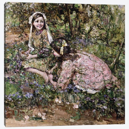 Mid Fairy Flax  Canvas Print #BMN3708} by Edward Atkinson Hornel Canvas Art
