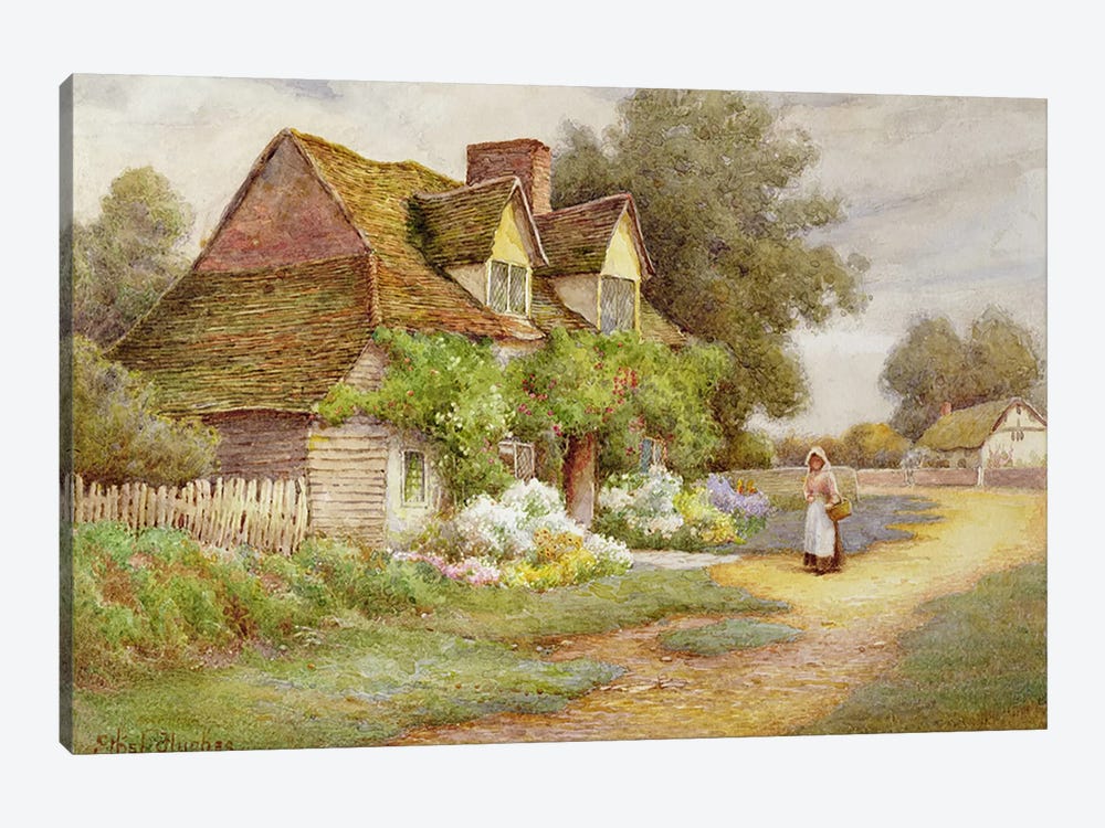 Outside the Cottage  by Ethel Hughes 1-piece Art Print