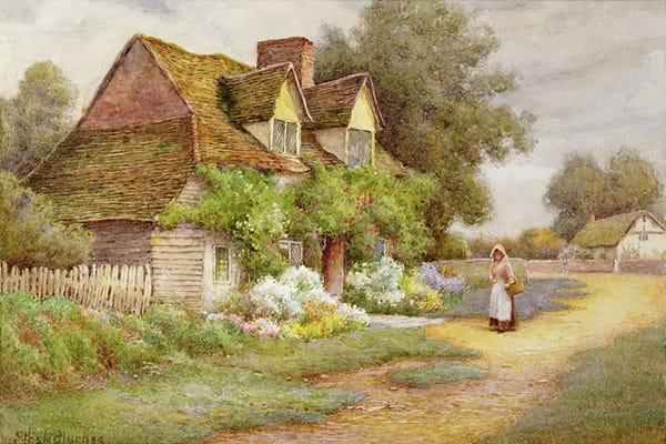 Gardening: Outside the Cottage  by Ethel Hughes