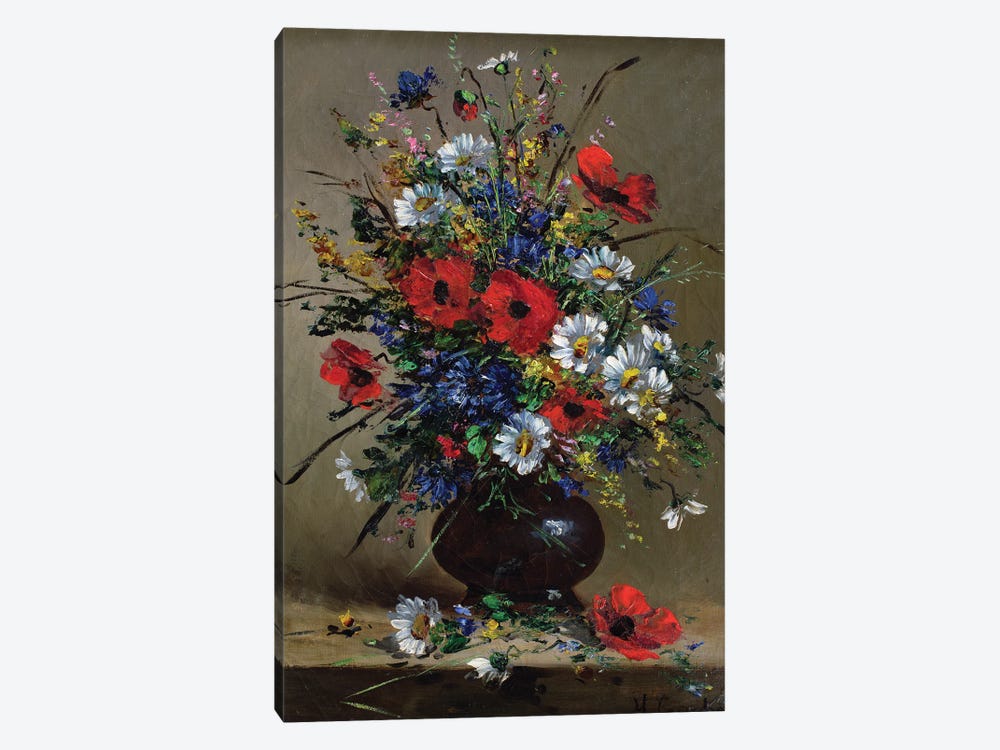 Poppies and Daisies  by Eugene Henri Cauchois 1-piece Art Print
