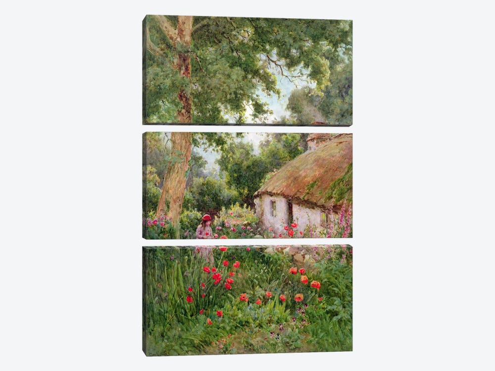 A Cottage Garden  by Tom Clough 3-piece Canvas Art
