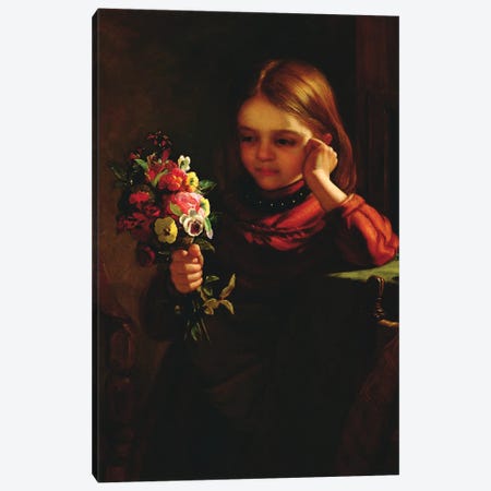 Girl with Flowers  Canvas Print #BMN3755} by John Davidson Canvas Artwork