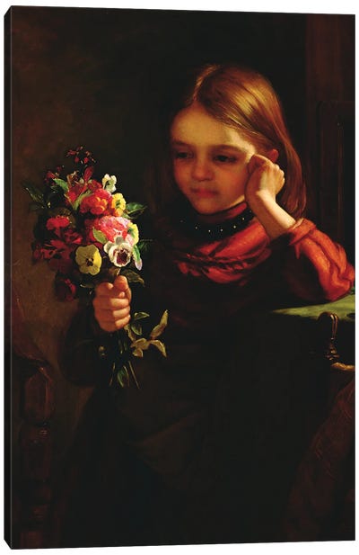 Girl with Flowers  Canvas Art Print