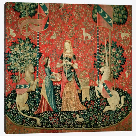 The Lady and the Unicorn: 'Smell'  Canvas Print #BMN377} by French School Canvas Print