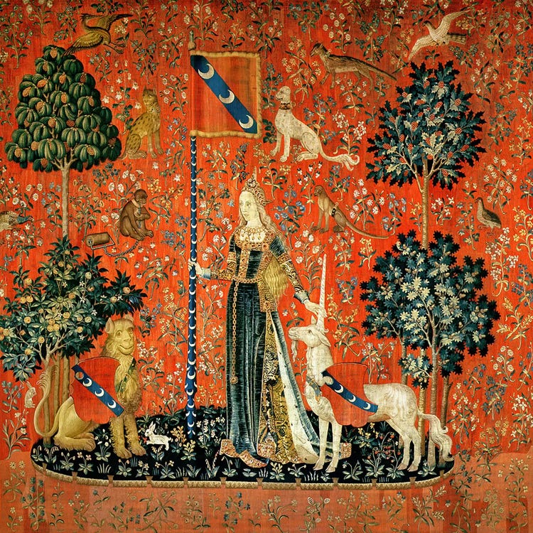 The Lady and the Unicorn: 'Touch'  by French School wall art