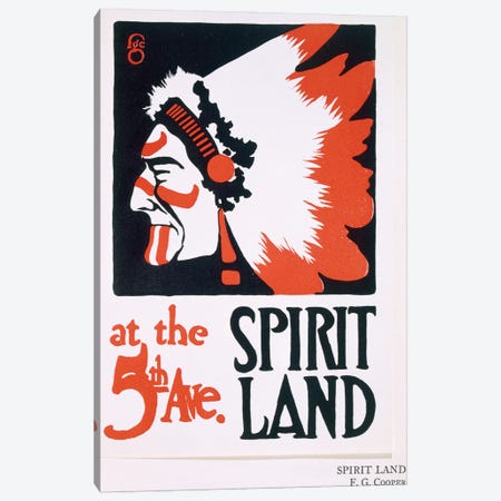 Poster for 'Spirit Land', an Indian Experience venue on Fifth Avenue  Canvas Print #BMN3799} by Frederic G. Cooper Art Print