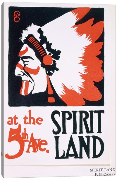 Poster for 'Spirit Land', an Indian Experience venue on Fifth Avenue  Canvas Art Print