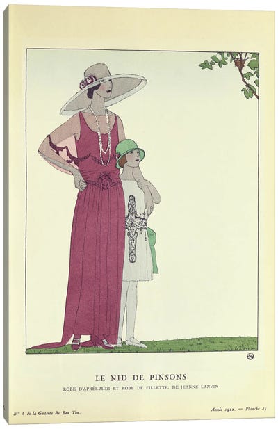 Le Nid de Pinsons, from 'Le Gazette du Bon Ton' 1922 (colour litho) Canvas Art Print