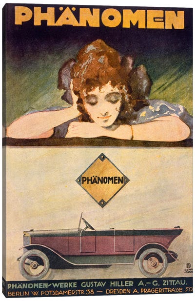 Advertisement for the Phanomen car, 1907-27  Canvas Art Print
