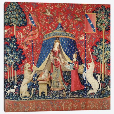 The Lady and the Unicorn: 'To my only desire'  Canvas Print #BMN380} by French School Art Print