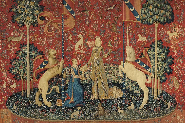 The Lady and the Unicorn: 'Taste'  by French School wall art