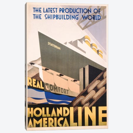 Advertisement for the Holland America Line, c.1932  Canvas Print #BMN3820} by Hoff Art Print