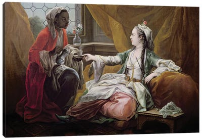 Sultana being offered coffee by a servant  Canvas Art Print