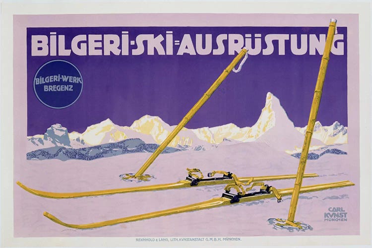 Advertisement for skiing in Austria, c.1912 