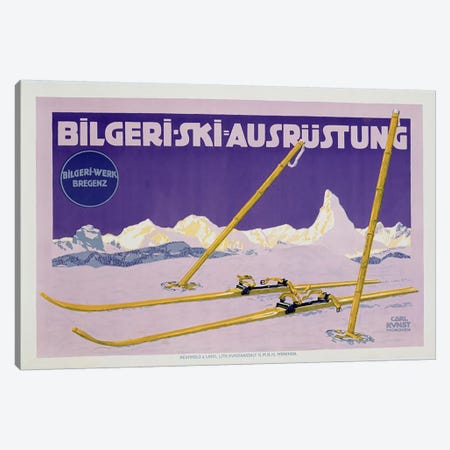 Advertisement for skiing in Austria, c.1912  Canvas Print #BMN3829} by Carl Kunst Art Print
