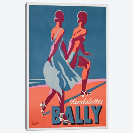 Advertisement for Bally sandals, 1935  Canvas Print #BMN3830} by Gerald Canvas Artwork
