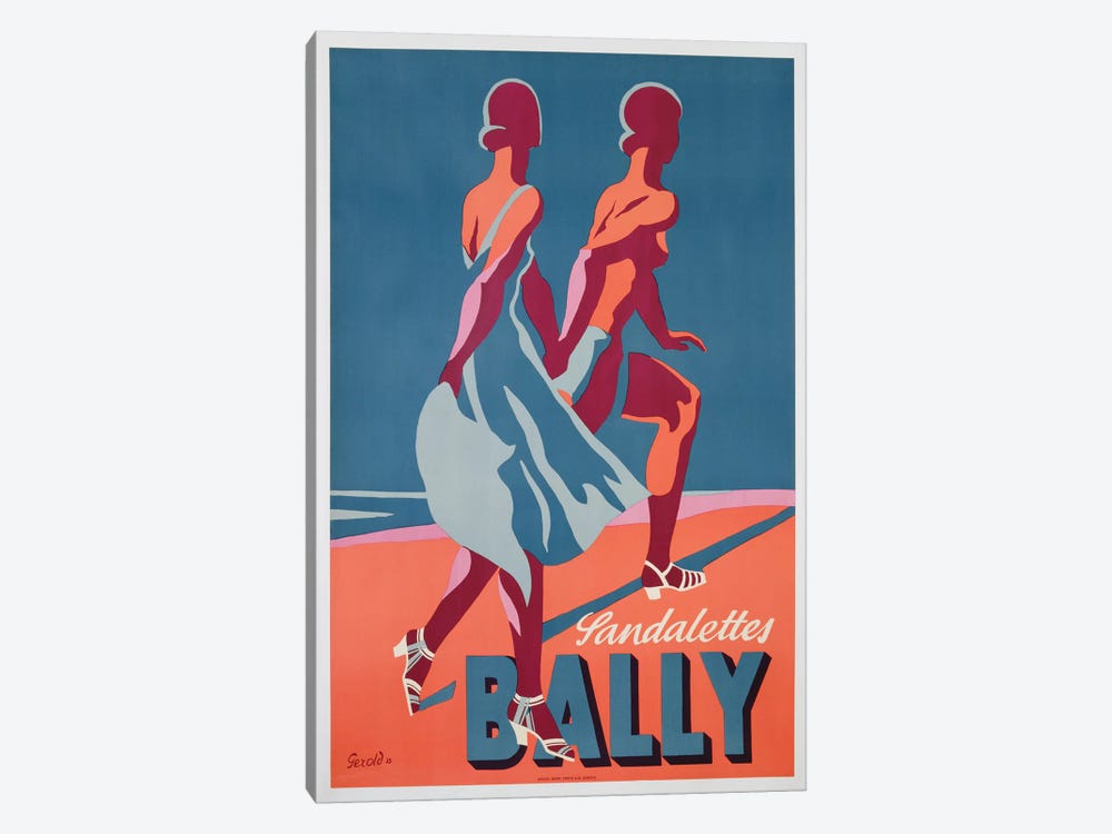 Advertisement for Bally sandals, 1935  by Gerald 1-piece Canvas Art Print
