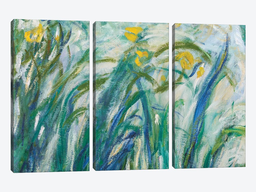 Yellow and Purple Irises, 1924-25  by Claude Monet 3-piece Canvas Artwork