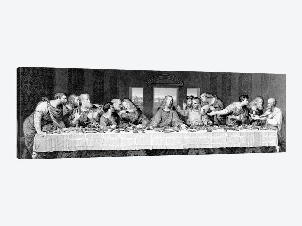 The Last Supper, engraved by Frederick Bacon, 1863  by Leonardo da Vinci 1-piece Canvas Print