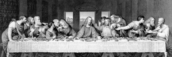 The Last Supper: The Last Supper, engraved by Frederick Bacon, 1863  by Leonardo da Vinci