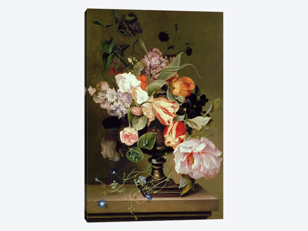 Still life with flowers  by Marie Geertruida Snabille 1-piece Canvas Wall Art
