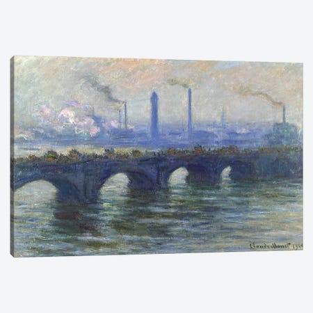 Waterloo Bridge, London, 1900  Canvas Print #BMN3884} by Claude Monet Canvas Wall Art